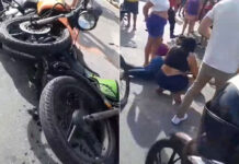 Mulher morre após ser arremessada de garupa de moto durante acidente